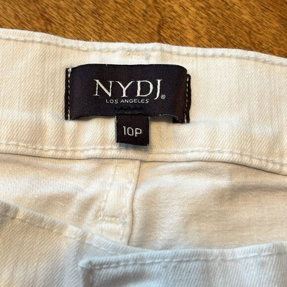 NYDJ 10 Petite White Layla Wide Cuff Capri Jeans With LiftTuck Technology - Picture 2 of 6